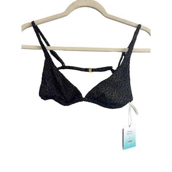 NWT Andie Swim X Demi Moore The Tropez Top Black Gold Floral Size Medium - Picture 2 of 5